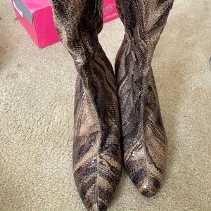 Snake Skin Heeled Boots